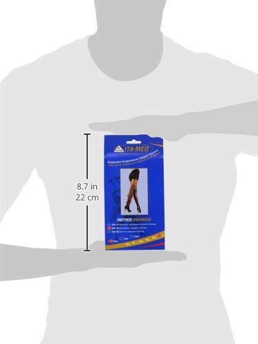 Image of ITA-MED Sheer Pantyhose, Compression (20-22 mmHg) Beige, Queen Plus, 2 Count