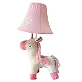 HERBESTBAY Bedside Lamp, Artificial Leather Ivory Unicorn Creative Design Table Lamp, 19 Inch Tall H