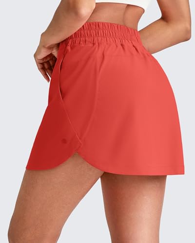 Image of G4Free A Line Golf Skirts for Women 15'' Elastic High Waisted Tennis Skorts Soft Casual Athletic Inner Shorts 4 Pockets