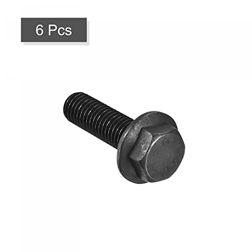 Image of uxcell Metric M12x40mm Hex Flange Bolts, 6pcs 10.9 Grade Carbon Steel Hexagon Head Screws