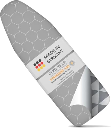 arteneur® - Premium Funda Tabla de Planchar Ajustable I 4 Capas I 5 Tallas I Refleja el Calor y el Vapor I OEKOTEX100 I Banda Elástica I para Tables de Planchar 130x45 cm