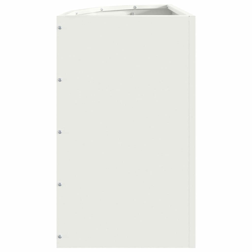 Maceta esquinera blanca 30 x 30 x 50 cm de acero, diseño moderno y robusto, ahorra espacio, bancal elevado para balcón, bancal de jardín elevado para terraza, huerto y jardinera, adecuado para