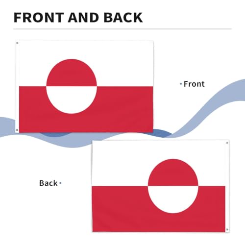 Drapeau du Groenland imprimé double face en polyester résistant avec œillets