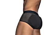 Briefs-Padede Men's Padded Butt Lifter Shaper Seamless Body Shaper Underwear Black