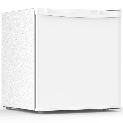 Electactic 1.6 Cu.ft Mini Fridge with Freezer, Compact Refrigerator, Single Reversible Door, Ultra Quiet, Energy Efficient for Office, Dorm, Bedroom, Apartment, White