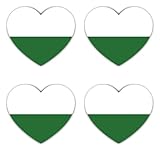 Umfang: 4 Stück pro Pack Aufkleber: 100 mm, 4 Stück - 4er Set Herz-Flagge Sachsen Sticker 100 mm Vinyl wetterfest Auto Laptop Helm