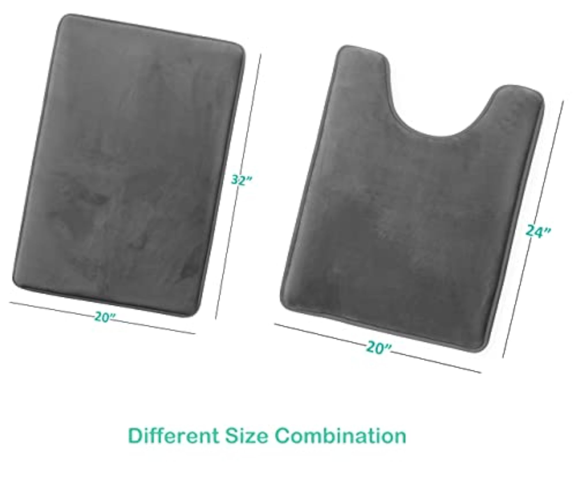 Memory Foam Bath Mat Set, Non-Slip and Absorbent