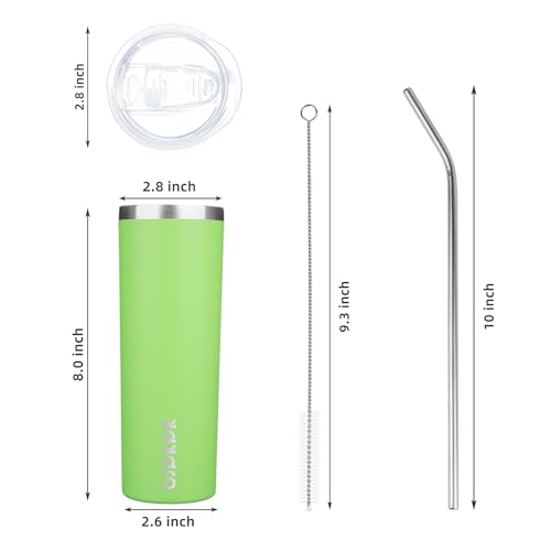 Image of BJPKPK 20 oz 2 Pack Skinny Tumbler with Lid, Stainless Steel Coffee Tumbler