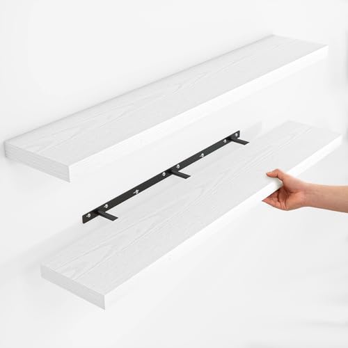 Fun Memories Rustic Floating Wall Shelves, Wall Mounted Wood Storage