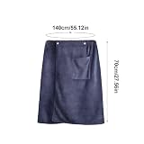 Rundago Męski kilt do sauny – regulowany ręcznik kąpielowy kilt do sauny, studia fitness, pod prysznic i na plażę – szybkoschnący ręcznik do sauny w kolorze ciemnoszarym, 70 x 140 cm