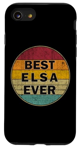 �p�[�\�i���C�Y���ꂽ���O Elsa I love Elsa ���g���r���e�[�W�X�^�C�� �X�}�z�P�[�X iPhone SE (2020) / 7 / 8 �p