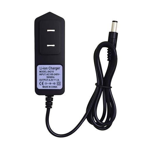 4.2V 2A Lithium Battery Charger Power Supply, 100-240V AC to DC Adapter with 5.5x2.5mm Center...