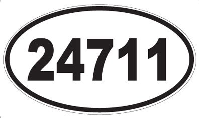 US Decal, Inc. Number 24711 Oval Sticker