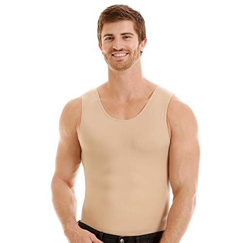 Insta Slim -Made in USA- Compression Tank-Top Shapewear for Men. Tummy Control Slimming Body-Shaper Undershirt for Back Support, Beer Belly, and Gynecomastia (Nude-5XL)3