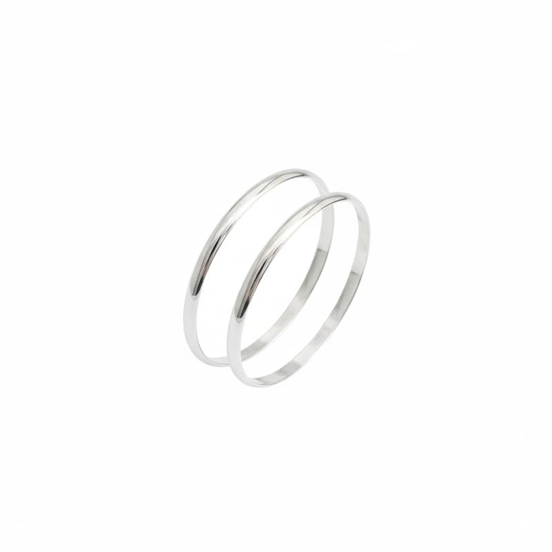92.5 sterling silver half-round plain bangle, 5mm width, churi style, designed for girls and women SIZE-2/2, 2/4, 2/6, 2/8, 2/10-picture-31