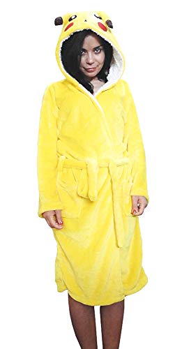 Inception Pro Infinite Robe de Chambre - Pyjama - Nuit - Femme - Femme - Homme - Homme - Polaire Douce - Unisexe - Personnages - avec Capuche et Ceinture - Ceinture - Pikachu - Taille m - idée Cadeau