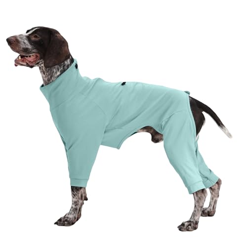 Image of Recovery Suit for Large Dogs, Adjustable Dog Onesie, Green, XL