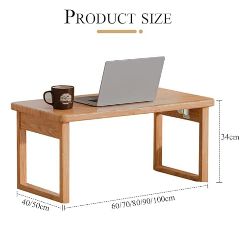 Table basse pliante japonaise en bois massif 80x50x34 cm - 4