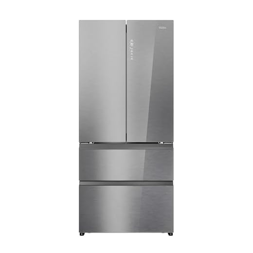 Haier FD 83 Series 7 HFR7819ENGC - Frigorífico Puerta Francesa, 504L, Cajones Direct Access, AirFlow, WIFI, Motor Inverter, Humidity Zone, Total No Frost, Ancho 83cm, Daylight, Glass Inox Look