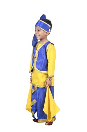 Image of BookMyCostume Punjabi Bhangra Costume for Boys and Men | Baisakhi Folk Dance Outfit | Festive Dress for School Annual Function, Fancy Dress Competition, Stage Shows, Cultural Events & Lohri Festive