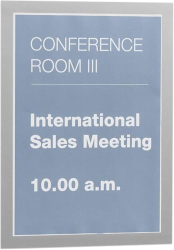 Durable Info-Rahmen Duraframe (Dokumentenhalter A3, selbstklebend mit Magnetverschluss) 1 Stück, silber, 483823