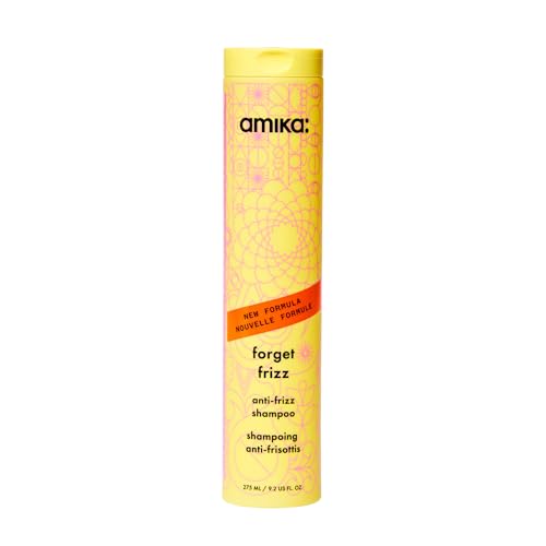 amika forget frizz anti-frizz shampoo, 275ml | smoothing, humidity protection, up to 72 hour frizz control + lightweight hydration, for medium to thick coarse hair types 2a-4c