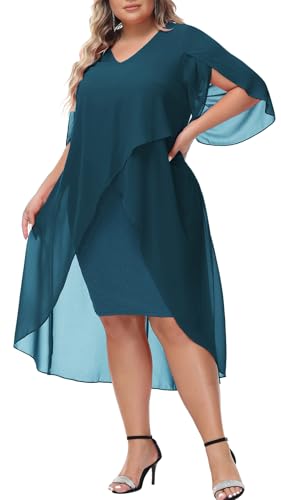 Hanna Nikole Women's Plus Size Chiffon Tiered Party Dress Plus