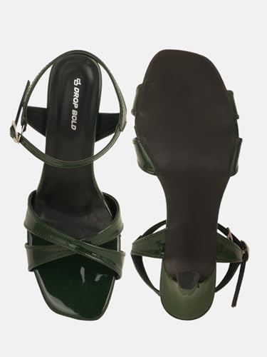 Image of DROP BOLD | Elegant Square Toe Mules Slim Heel Sandals for Women & Girls Stylish, Comfortable Stilettos Heel Sandal for Every Occasion