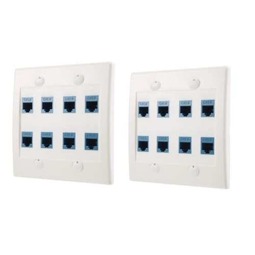 Plaque murale Ethernet Cat6 RJ45 double gang faceplate réseau 8 ports internet
