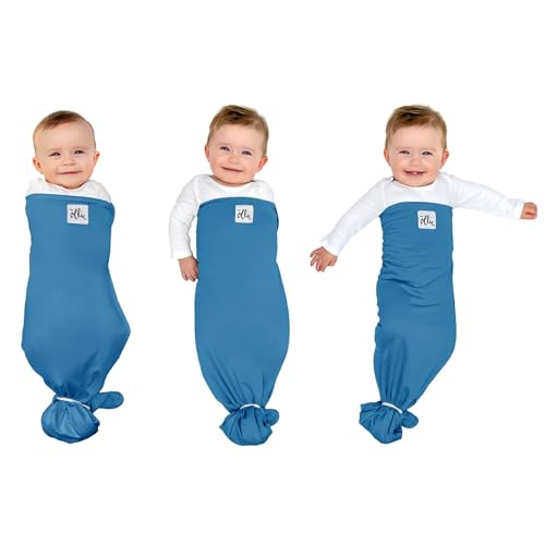 Image of The Ollie Swaddle - Adjustable Baby Swaddle for Newborns | Pediatrician-Approved for Safe Sleep | Easy Closure | Arms-Out | Lightweight, Machine-Washable | Easy Diaper Access (Ocean, One Size)
