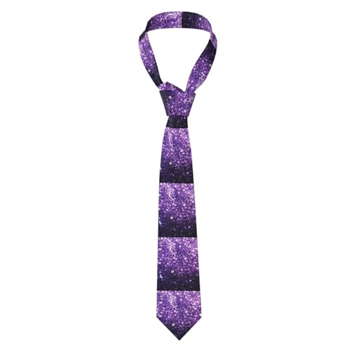 Poadnly Hermoso brillo morado,Corbatas para hombre Corbatas de poliéster Novedad Corbata delgada para fiesta de bodas