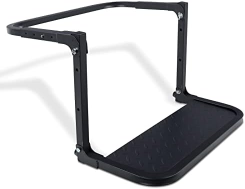 Folding Heavy Duty Tire Steps for Truck , Truck tire Step,Tire Steps for Pickup Truck, SUV and RVs Adjustable Tire Mounted Auto Step Fits Any Tire from 9'' to 13'', Rated up to 300 lbs (Black 1)