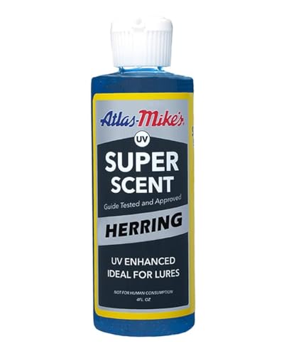 Atlas Mike's Herring UV Super Scent for Fishing Bait to Attract Fish, Blue