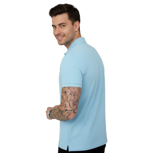 Image of SIDE UP Polo T Shirt for Man with Pocket, Polo T Shirts for Men, Summer Shirt with Collar, Half Sleeve, Cotton Blend, Light Weight, Comfotable Fit (Pack of 1) M to 3XL