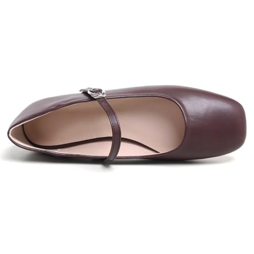 Image of LUXINYU Women's Slip on Flats,Classy Round Toe Solid Classic Mary Jane Ballet Dance Shoes Soft Comfortable PU Flat Shoes