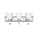 Sunset Lighting F3683-15 Three Light Vanity - Square Milk Glass, Dimmable - with Polished Chrome Finish