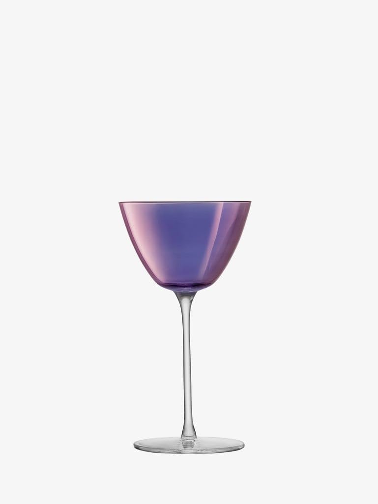 LSA International Aurora Polar Violet Wine Glasses 15 oz, Set of 4, Luxury Hand Decorated Elegant Drinking Glassware