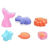 A/R Juego de regalo de 2 piezas de sirena para niños, niñas y niñas, bonita estrella de concha de cangrejo de ballena, 6 sirenas para Navidad, cesta de Pascua, día de San Valentín, regalo de