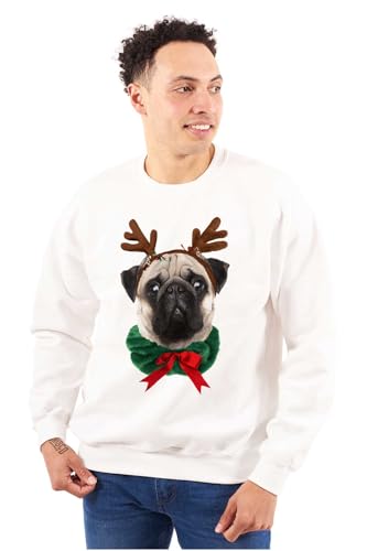 Classic Teaze Christmas Reindeer Pug Adorable Sweatshirt for Men or Women4