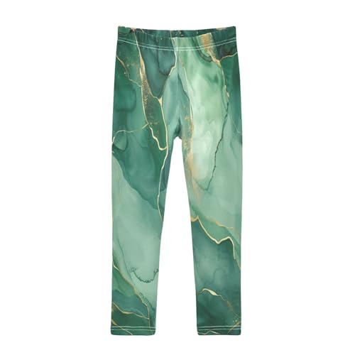 Bolaz Toddler Girls Leggings Printed Yoga Pants Leggings Green Marble for Kids