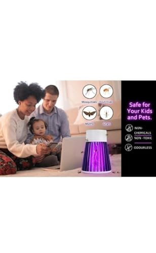 Image of Mosquito Killer Lamp, Eco Friendly Bug Zapper USB Powered Dual Mosquito Zapper with UV Light Lamp for Home Indoor Garden Outdoor (White)