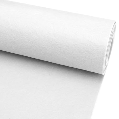 Feutrine,Rouleau de feutre 40 cm x 250 cm x 3 mm,Feutrines loisir creatif,Feutrine Blanc,pour DIY bricolage,décoration,patchwork,chemin de table,Costume