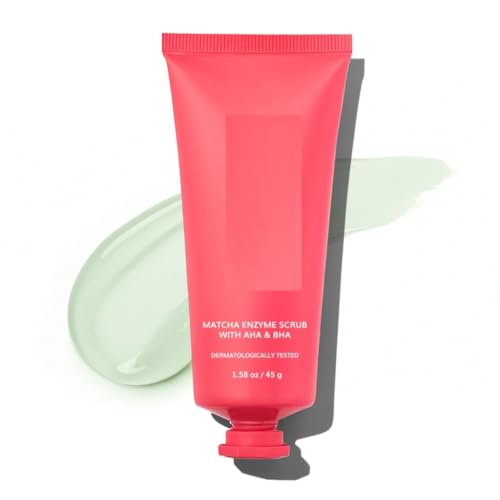 Image of Matcha Enzyme Scrub with AHA & BHA | Gentle Exfoliating Green Tea Scrub for Dead Skin Removal, Blackheads & Pore Cleansing (45g)