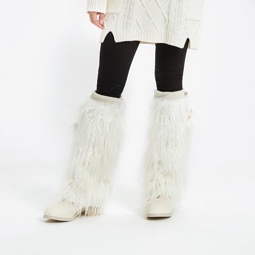 Image of Fur Leg Warmers Furry Faux Fur Winter Leggings Boot Cuffs Toppers for Women