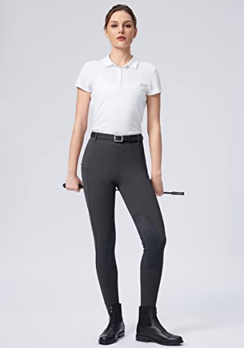 Santiny Women'S Horse Riding Pants With Zipper Pockets Knee-Patch Schooling Tights Equestrian Breeches For Women thumb #5