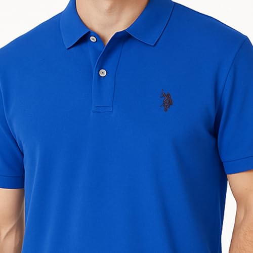 Image of U.S. POLO ASSN. Men Cotton Regular Fit Solid Polo With Small Pony | Two-Button Closure Pique Polo Shirt, Summer Fashion Golf Shirt