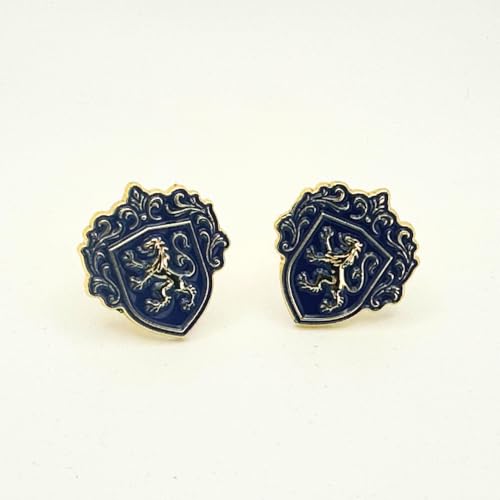 Set de Mancuernillas, Barra y Prendedor de Corbata Azul Real y Dorado miniatura 3