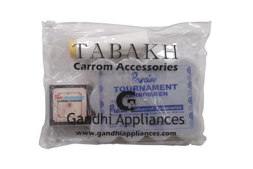 Carrom-Board Tabakh T Precise Select mit Münzen und Schläger