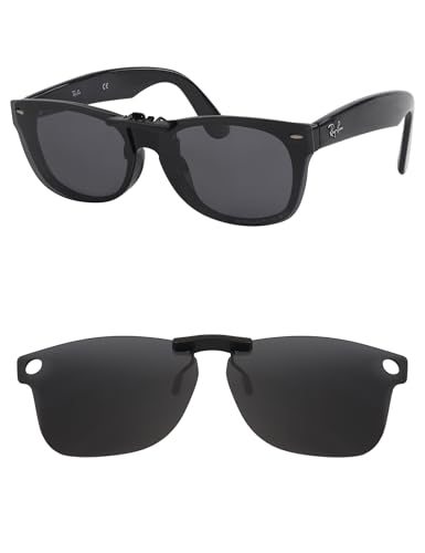 Polarized Clip-on Sunglasses for Ray-Ban RB5184F 52-18 for Men Women UV Protection-Black
