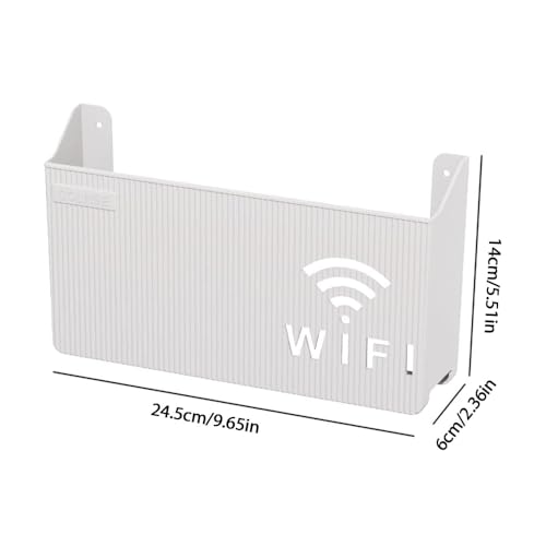Jieddey WiFi-Router-Aufbewahrungsbox,Router Aufbewahrungsbox Wandhalterung WiFi-Rack Wohnzimmer TV-Wandregal Set-Top-Box Regal für Heimdekoration Weiß für Zuhause Schlafzimmer Wohnzimmer Büro